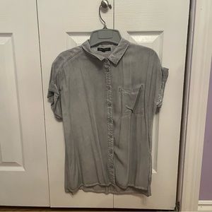 Velvet Heart Pale Blue Button-Down Short-Sleeved Blouse